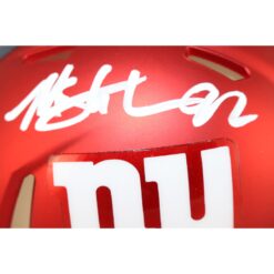 Michael Strahan Autographed New York Giants Blaze Mini Helmet Beckett 53892