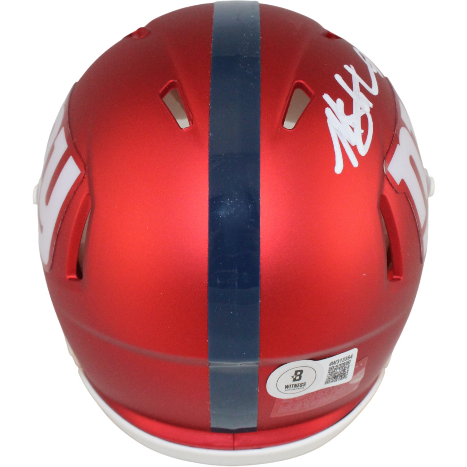 Michael Strahan Autographed New York Giants Blaze Mini Helmet Beckett 53892 3 Michael Strahan Autographed New York Giants Blaze Mini Helmet Beckett 53892