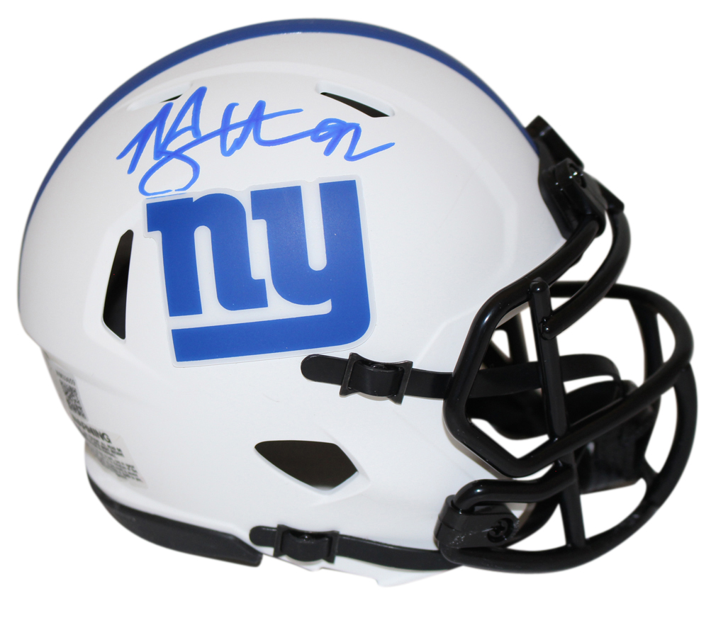 Michael Strahan Autographed New York Giants Lunar Mini Helmet BAS
