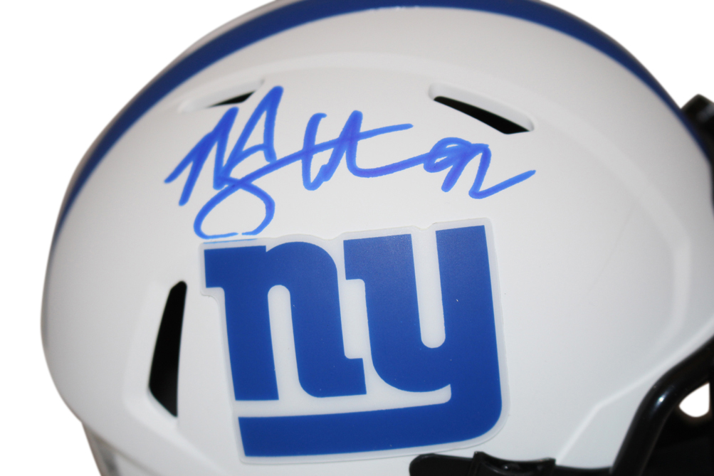 Michael Strahan Autographed New York Giants Lunar Mini Helmet BAS