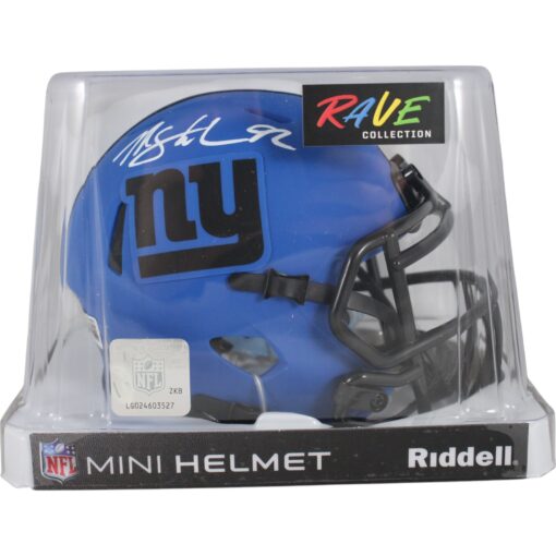 Michael Strahan Autographed New York Giants Rave Mini Helmet Beckett 49861