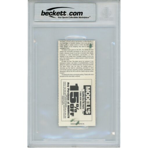 Michael Strahan Autographed New York Giants 12/15/02 Ticket Stub Beckett 46070