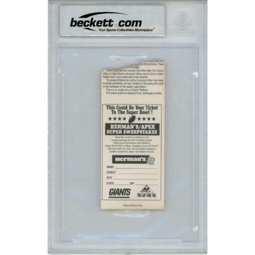 Michael Strahan Autographed New York Giants 9/4/94 Ticket Stub Beckett 46066