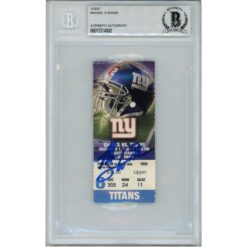 Michael Strahan Autographed New York Giants 12/1/02 Ticket Stub Beckett 46069