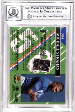 Michael Strahan Signed 1993 Stadium Club #384b 10 Auto Beckett