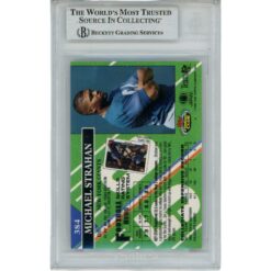 Michael Strahan Autographed 93 Stadium Club Slabbed Trading Card Beckett 46079