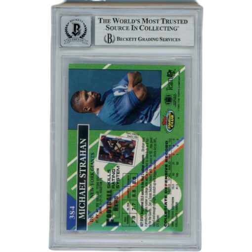 Michael Strahan Autographed 93 Stadium Club Grade 10 Trading Card Beckett 46076