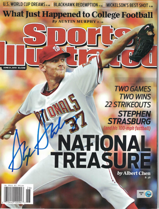 Stephen Strasburg Signed Washington Nationals Sports Illustrated MLB 24414