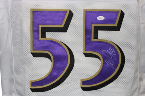 Terrell Suggs Autographed/Signed Pro Style White XL Jersey JSA 26749