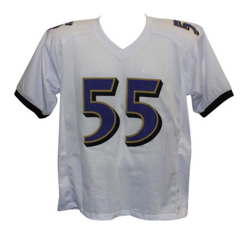 Terrell Suggs Autographed/Signed Pro Style White XL Jersey JSA 26749