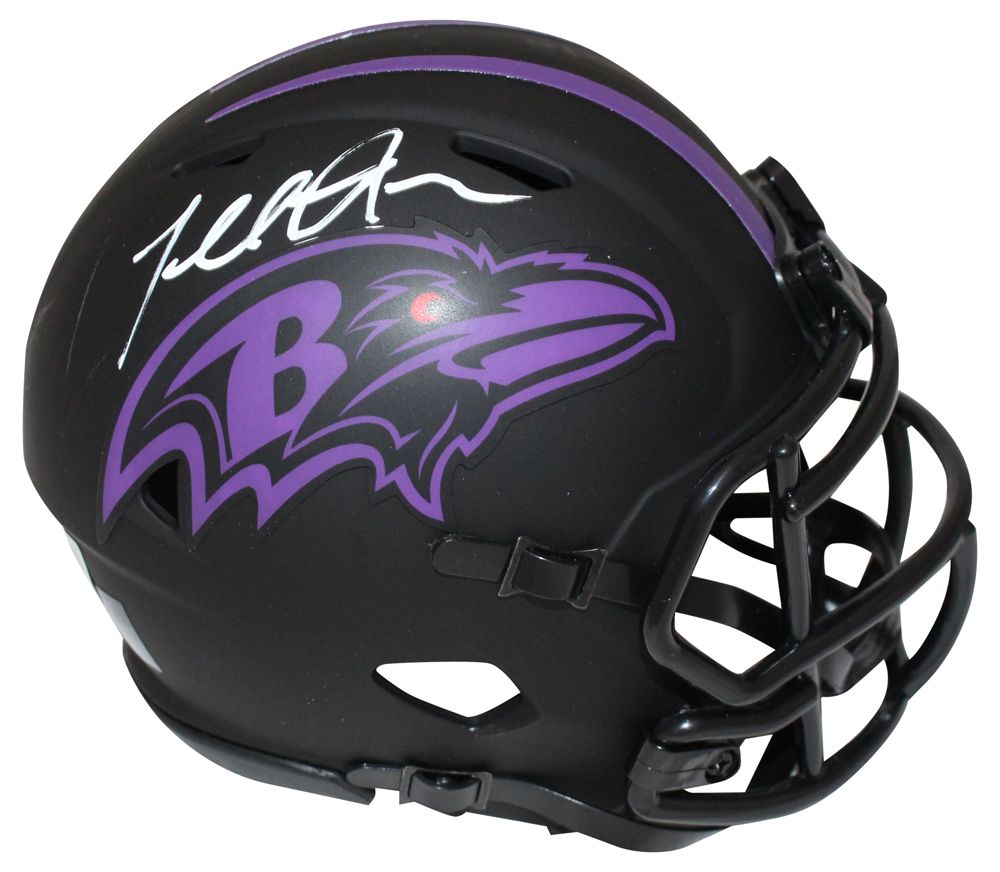 Terrell Suggs Autographed Baltimore Ravens Eclipse Mini Helmet BAS