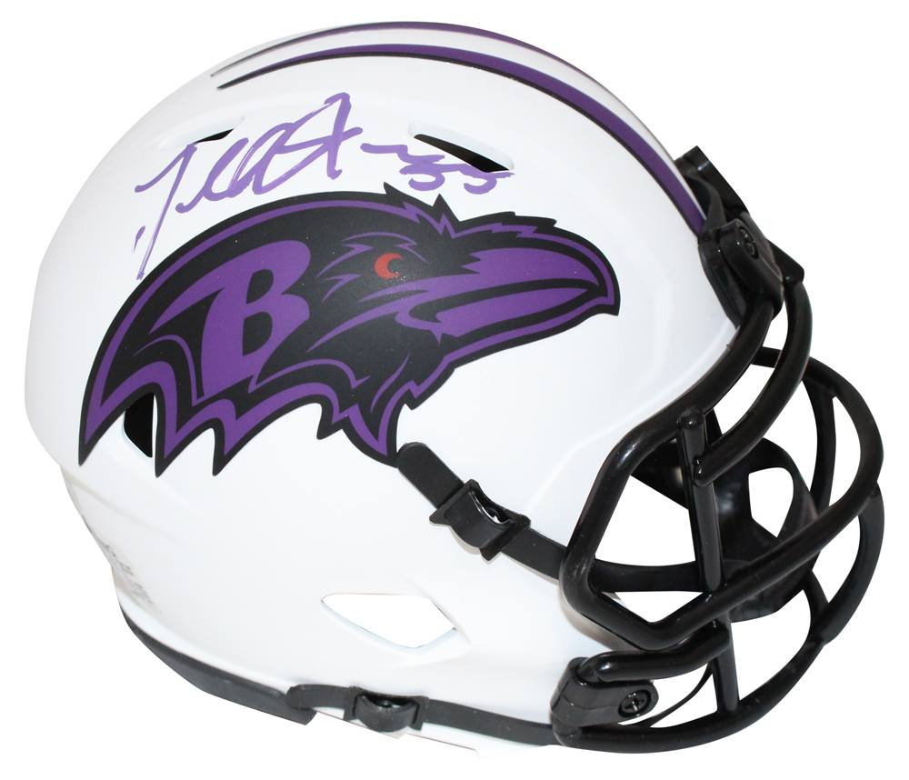 Terrell Suggs Autographed Baltimore Ravens Lunar Mini Helmet BAS