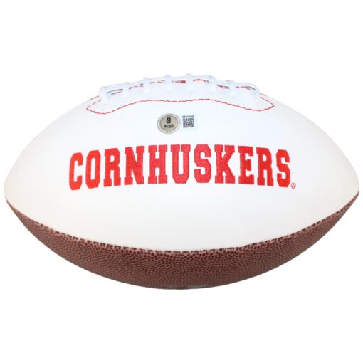 Ndamukong Suh Autographed Nebraska Cornhuskers Logo Football Beckett WIT 52788