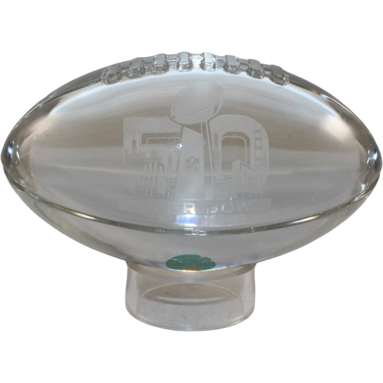 Denver Broncos Super Bowl 50 Tiffany Crystal Football With Box Collectible 57833