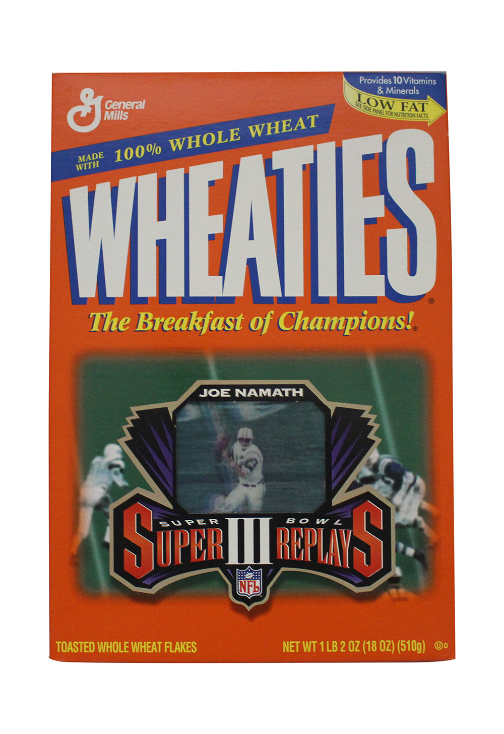 Super Bowl III New York Jets Joe Namath Wheaties Box Replays Flattened 32017