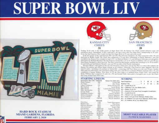 Super Bowl LIV Patch Stat Card Official Willabee & Ward