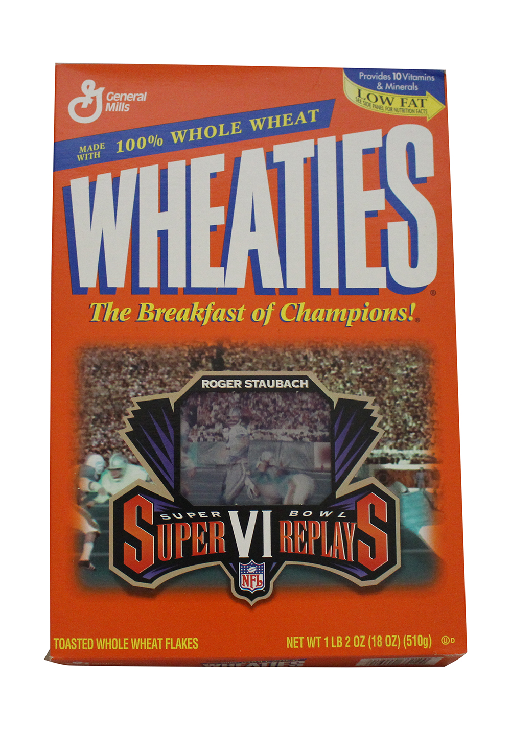 Super Bowl VI Cowboys Roger Staubach Wheaties Box Replays Flattened 32018