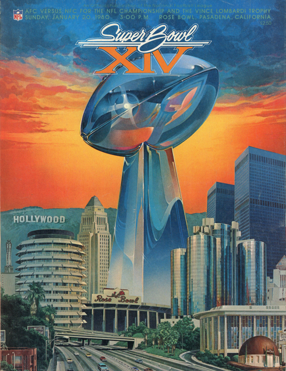 Super Bowl XIV Program Los Angeles Rams vs Pittsburgh Steelers