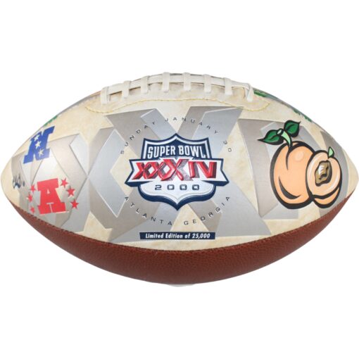 Los Angeles Rams Tennessee Titans Autographed Super Bowl XXXIV Football 59426