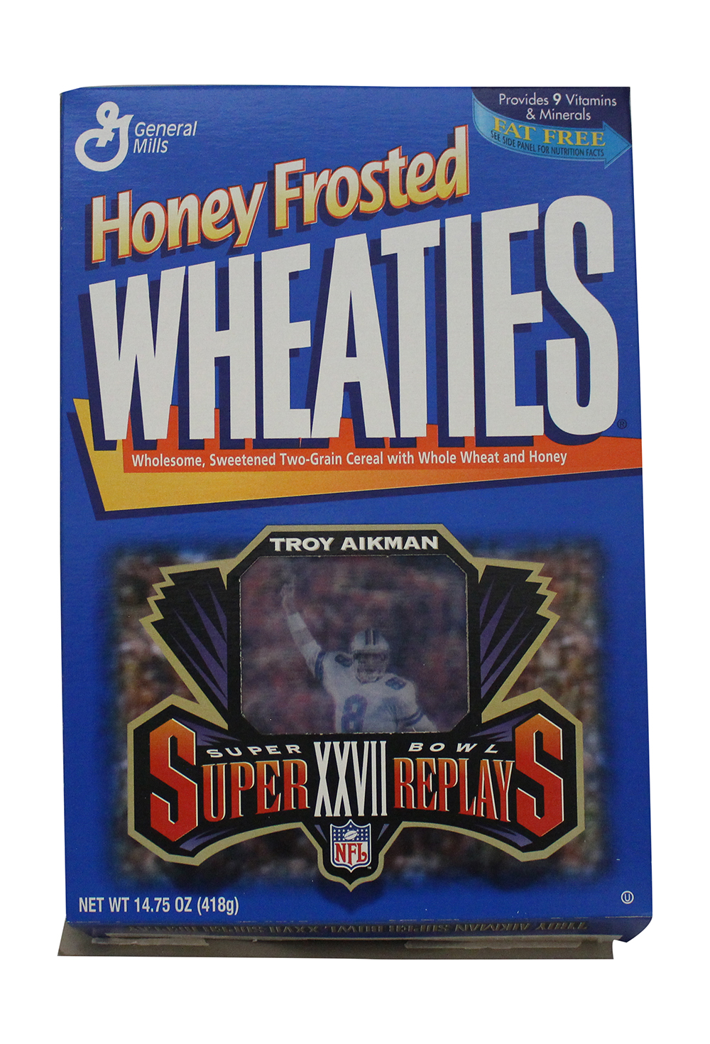 Super Bowl XXVII Dallas Cowboys Aikman Frosted Wheaties Box Flattened 32016