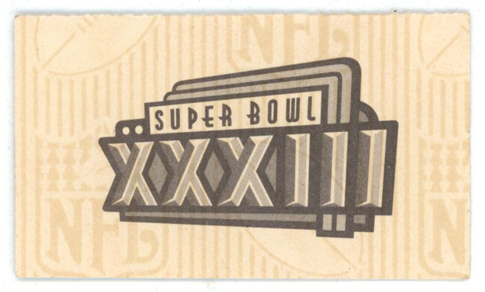 Super Bowl XXXIII Ticket Stub January 31, 1999 Denver Broncos Vs Falcons
