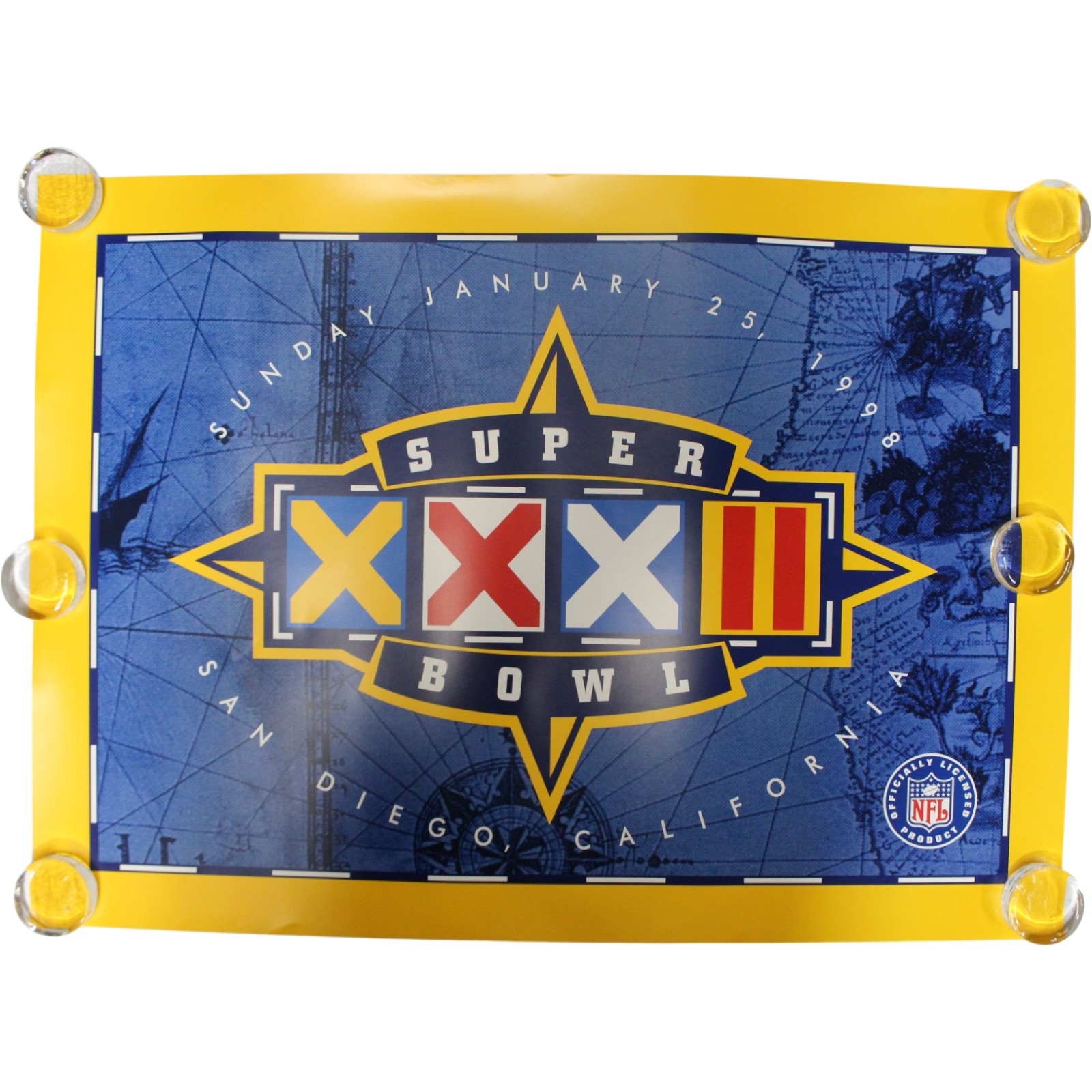 Denver Broncos Super Bowl XXXII 16x36 Super Bowl Logo Poster 57550
