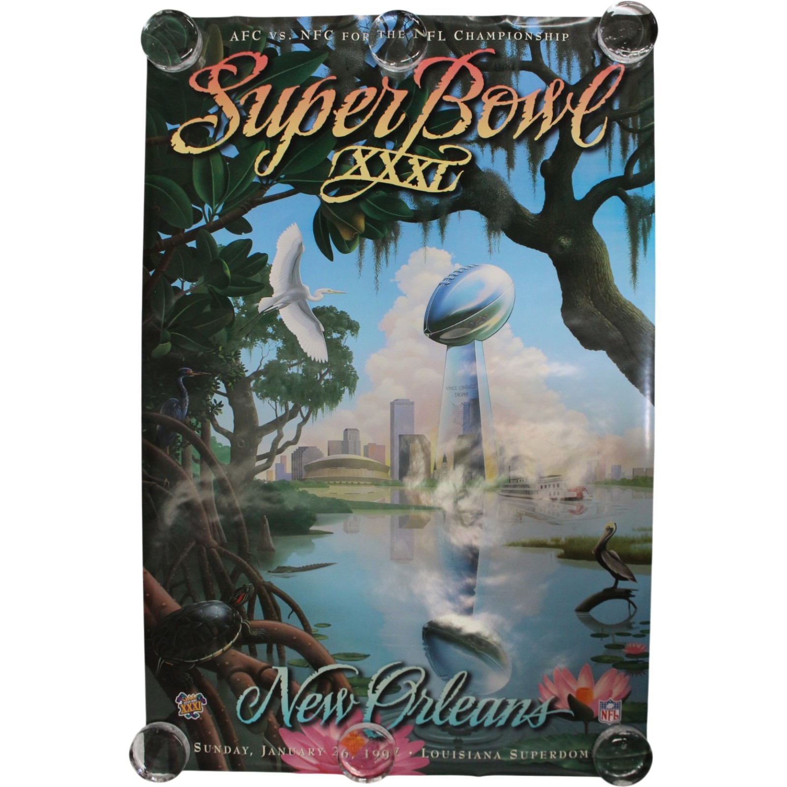 Super Bowl XXXI Green Bay Packers New Orleans 20x30 Vintage Poster 57571 1 Super Bowl XXXI Green Bay Packers New Orleans 20x30 Vintage Poster 57571