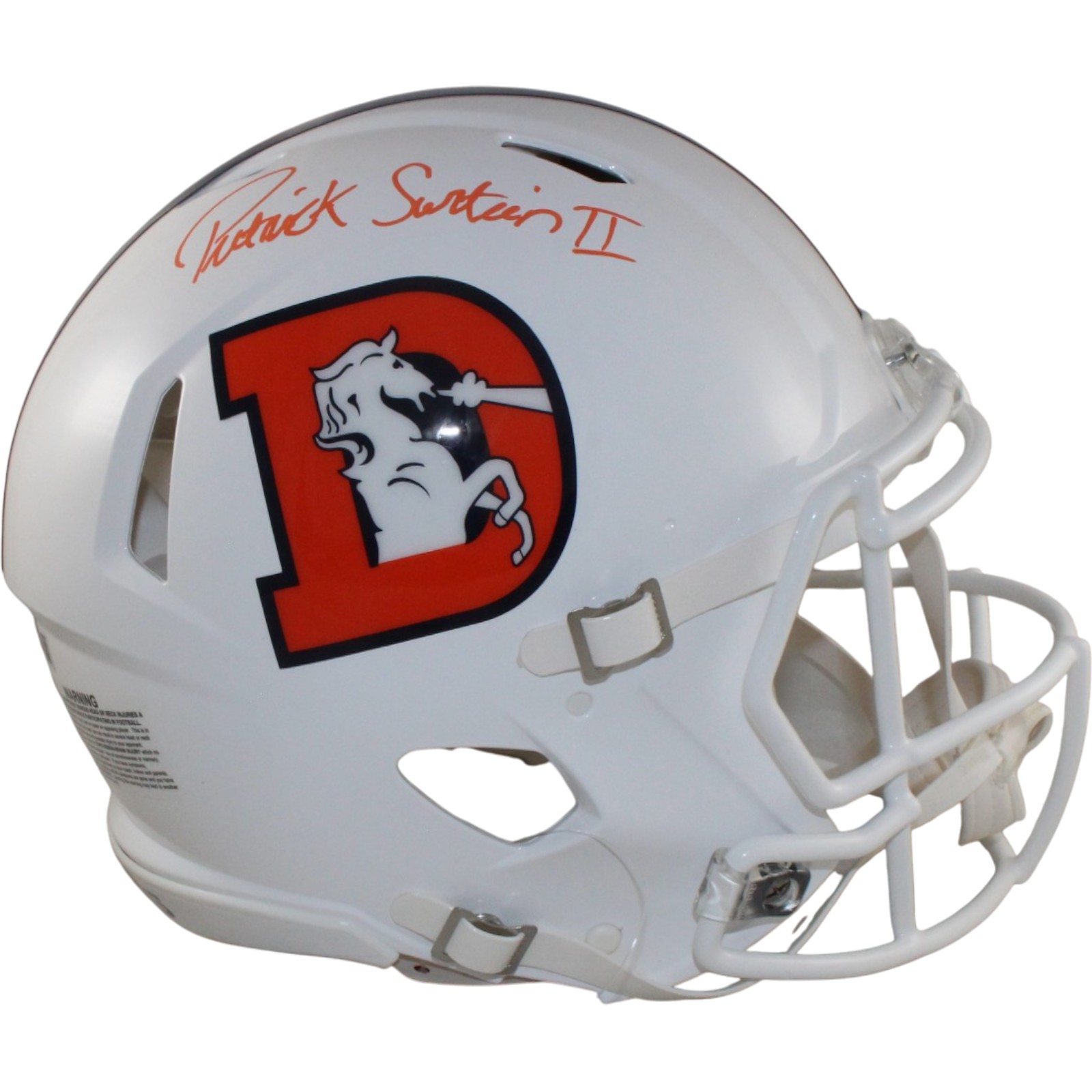 Patrick Surtain Autographed Denver Broncos Authentic 23 Alt Helmet Beckett 56440