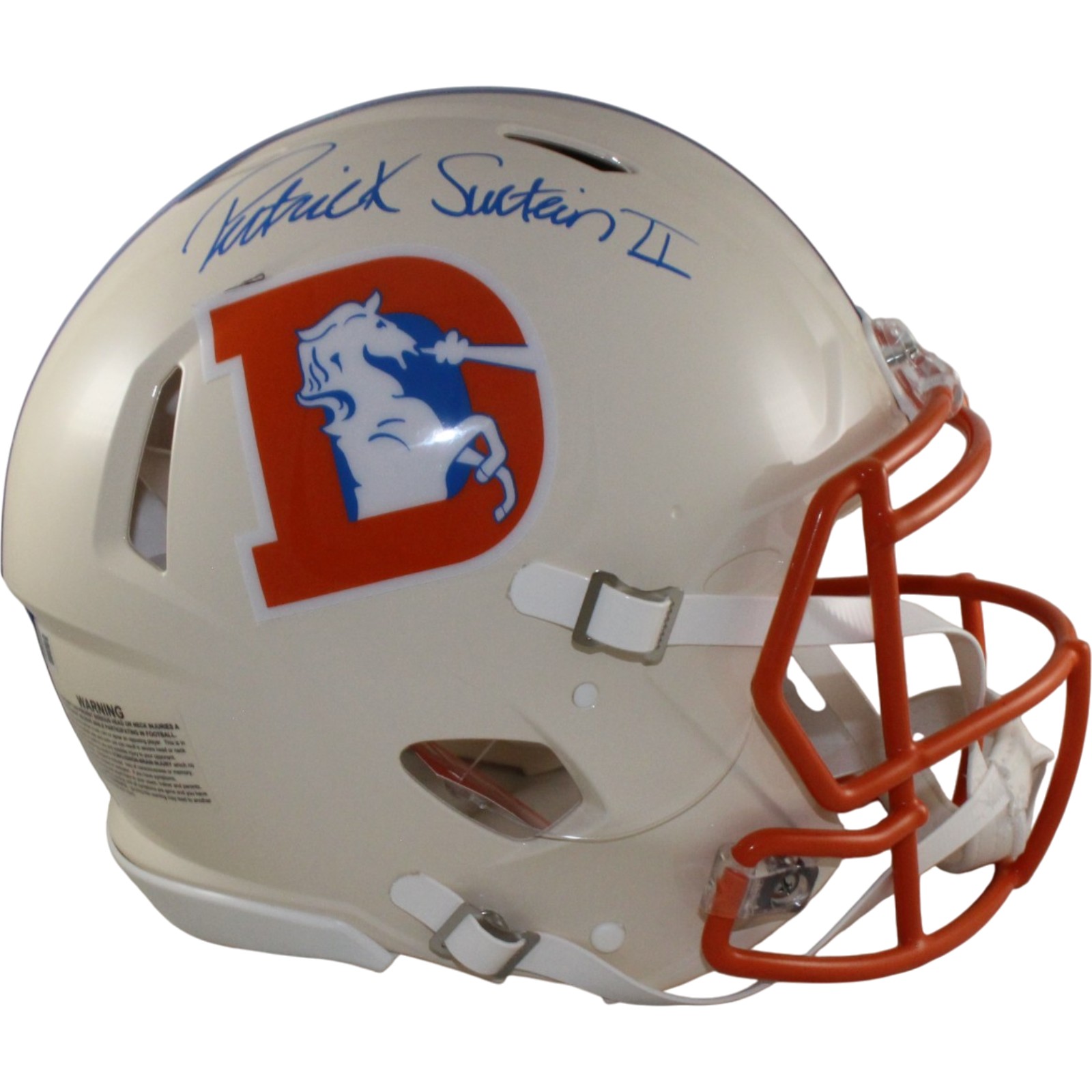 Patrick Surtain Autographed Denver Broncos Authentic Retro Helmet Beckett 56442