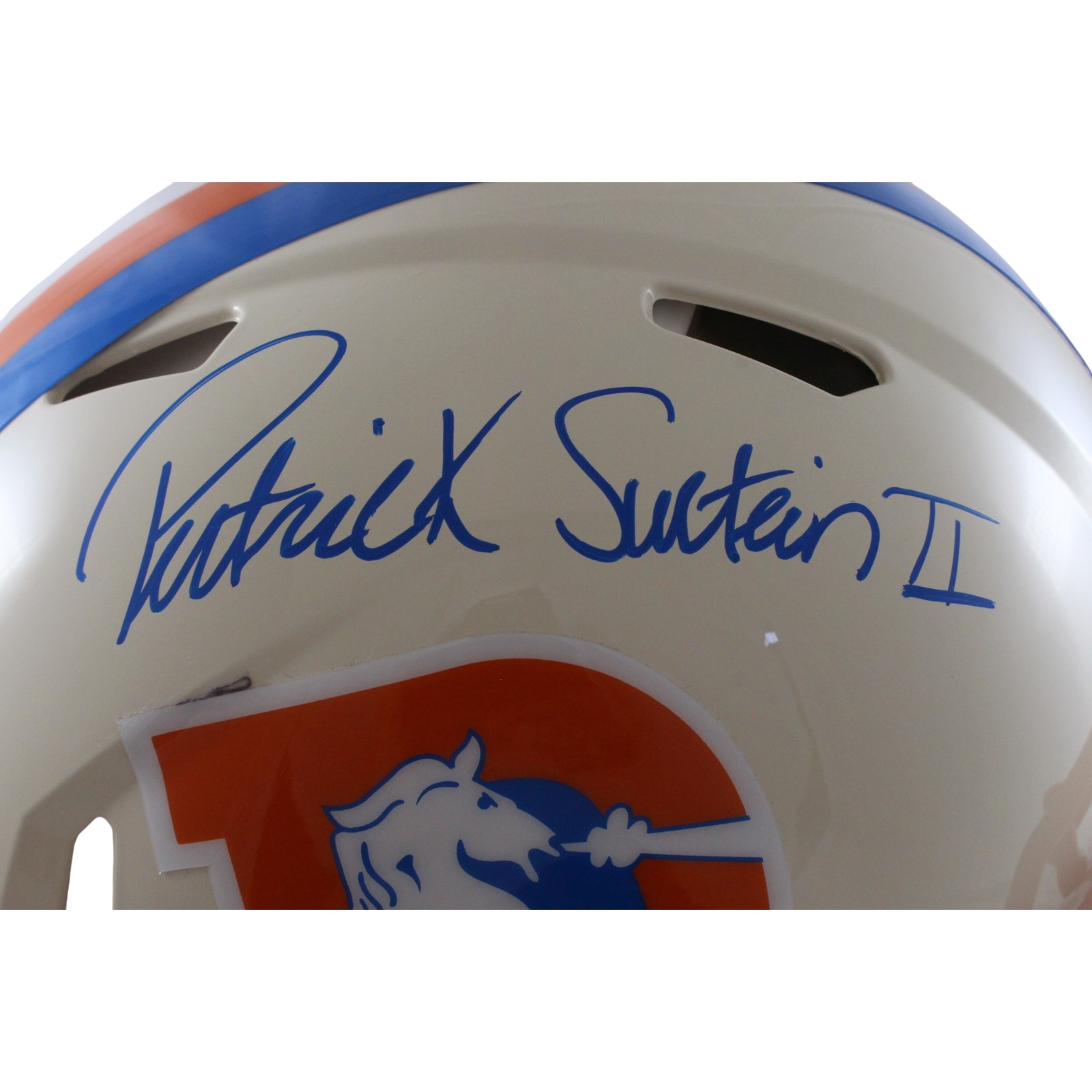 Patrick Surtain Autographed Denver Broncos Authentic Retro Helmet Beckett 56442 2 Patrick Surtain Autographed Denver Broncos Authentic Retro Helmet Beckett 56442