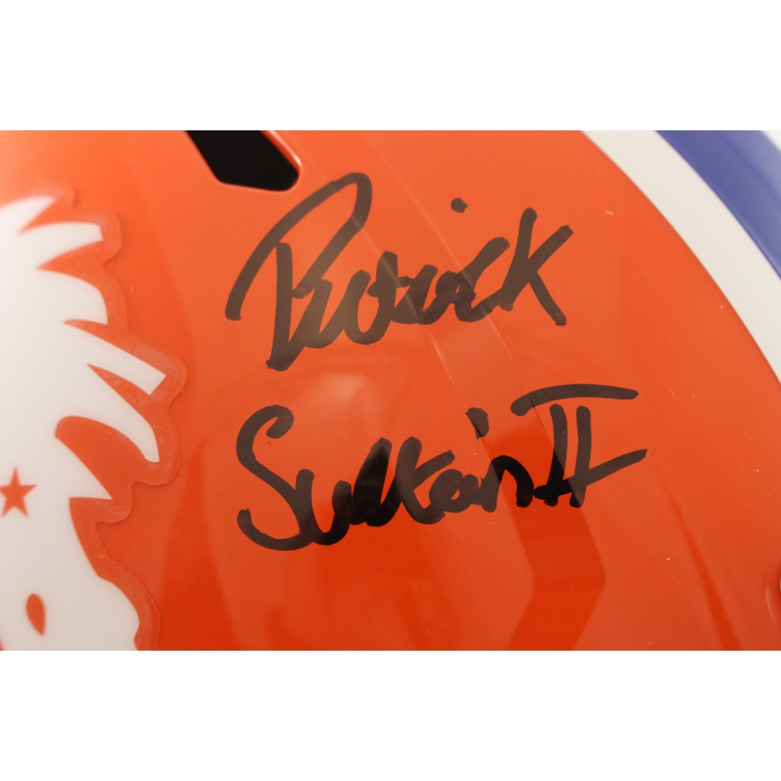 Patrick Surtain Autographed Denver Broncos F/S TB Helmet Beckett Witness 56410 2 Patrick Surtain Autographed Denver Broncos F/S TB Helmet Beckett Witness 56410