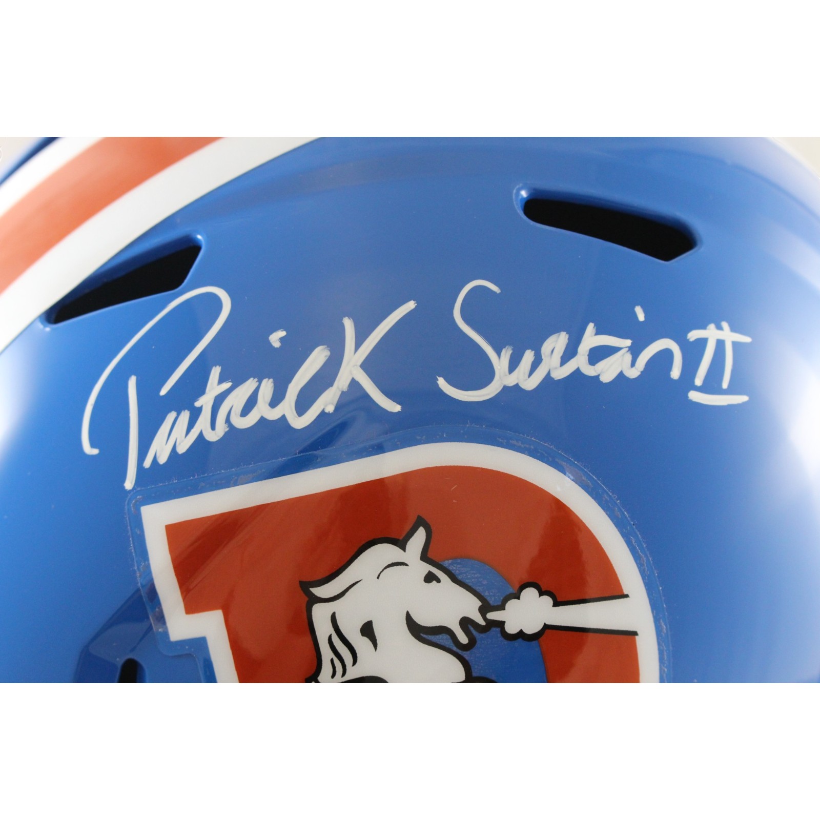 Patrick Surtain Autographed Denver Broncos F/S TB Helmet Beckett Witness 50763