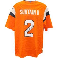 Patrick Surtain Autographed Denver Broncos Orange Nike XL Jersey Beckett 56423