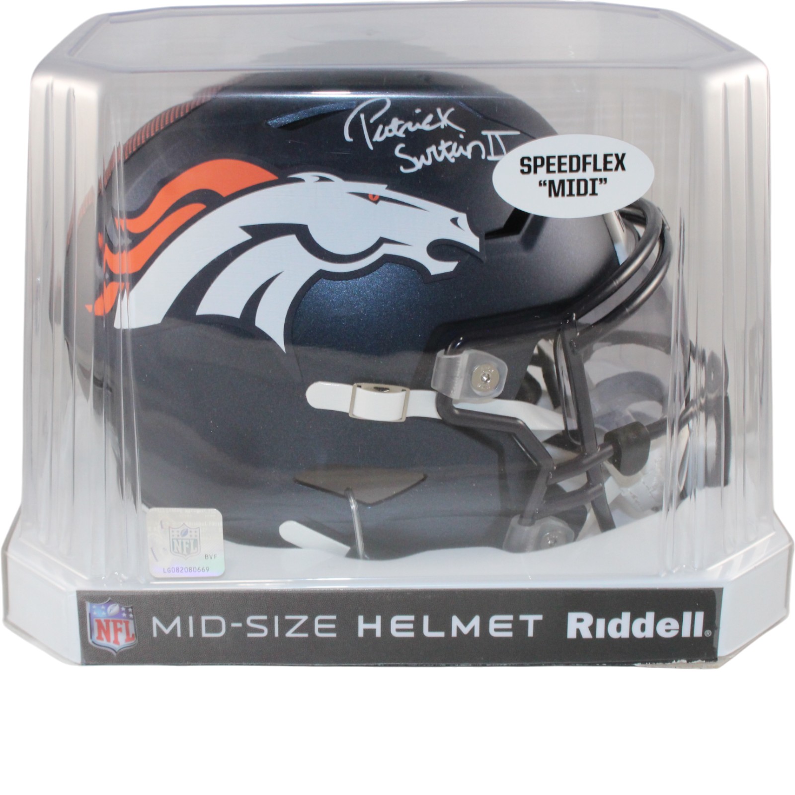 Patrick Surtain Autographed Denver Broncos Midi Mid-Size Helmet Beckett 54652