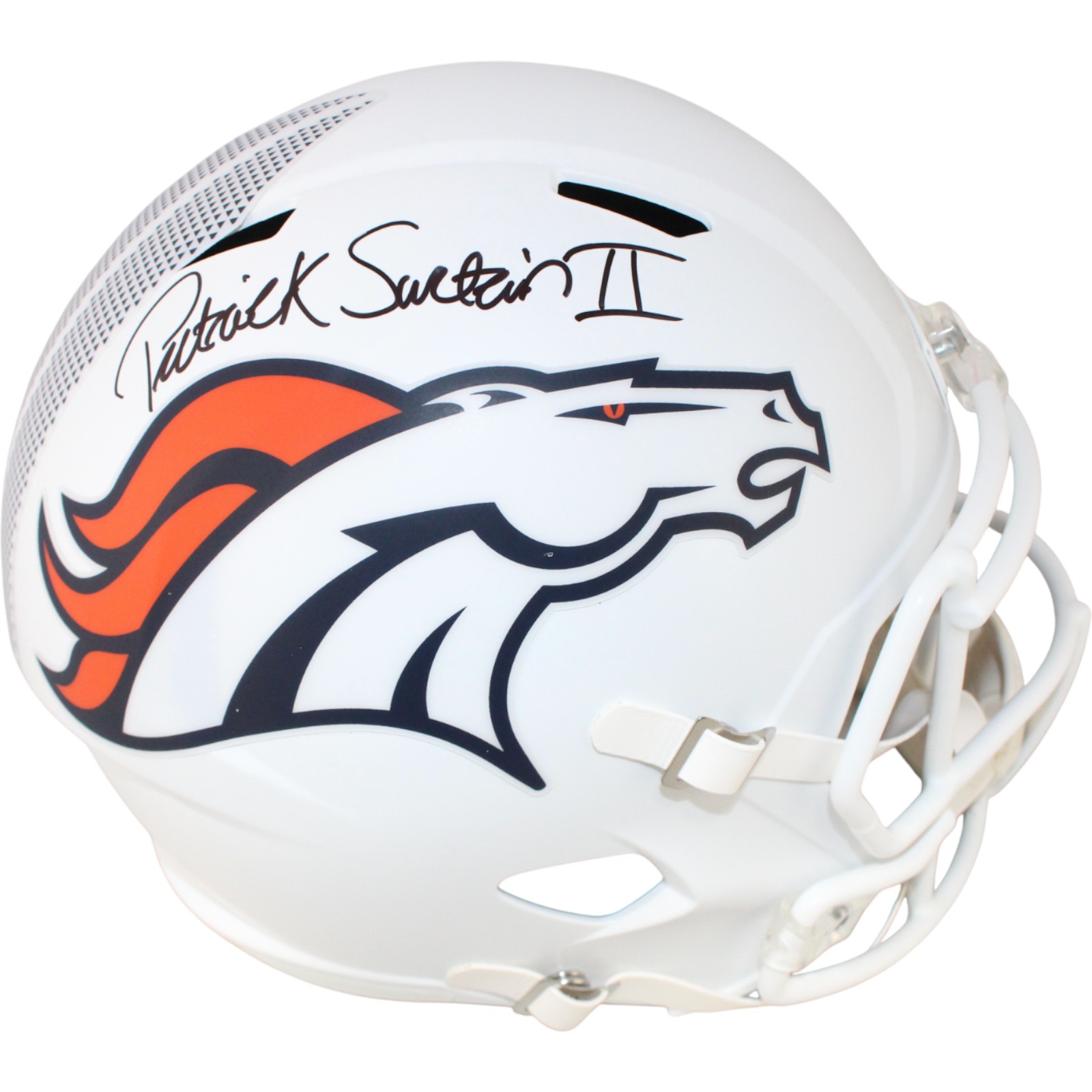 Patrick Surtain Autographed Denver Broncos F/S 24 Alt Helmet Beckett WIT 53133
