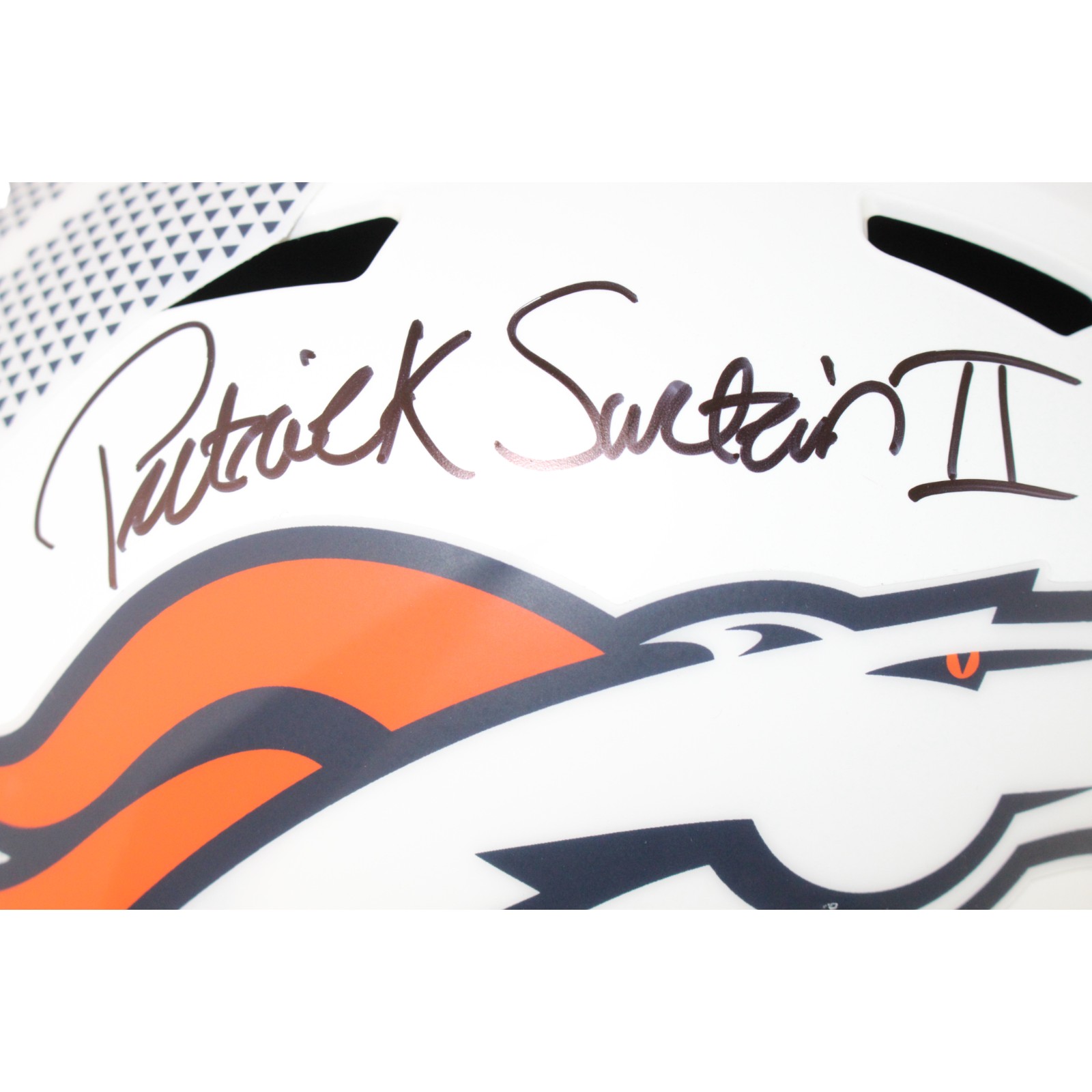 Patrick Surtain Autographed Denver Broncos F/S 24 Alt Helmet Beckett WIT 53133