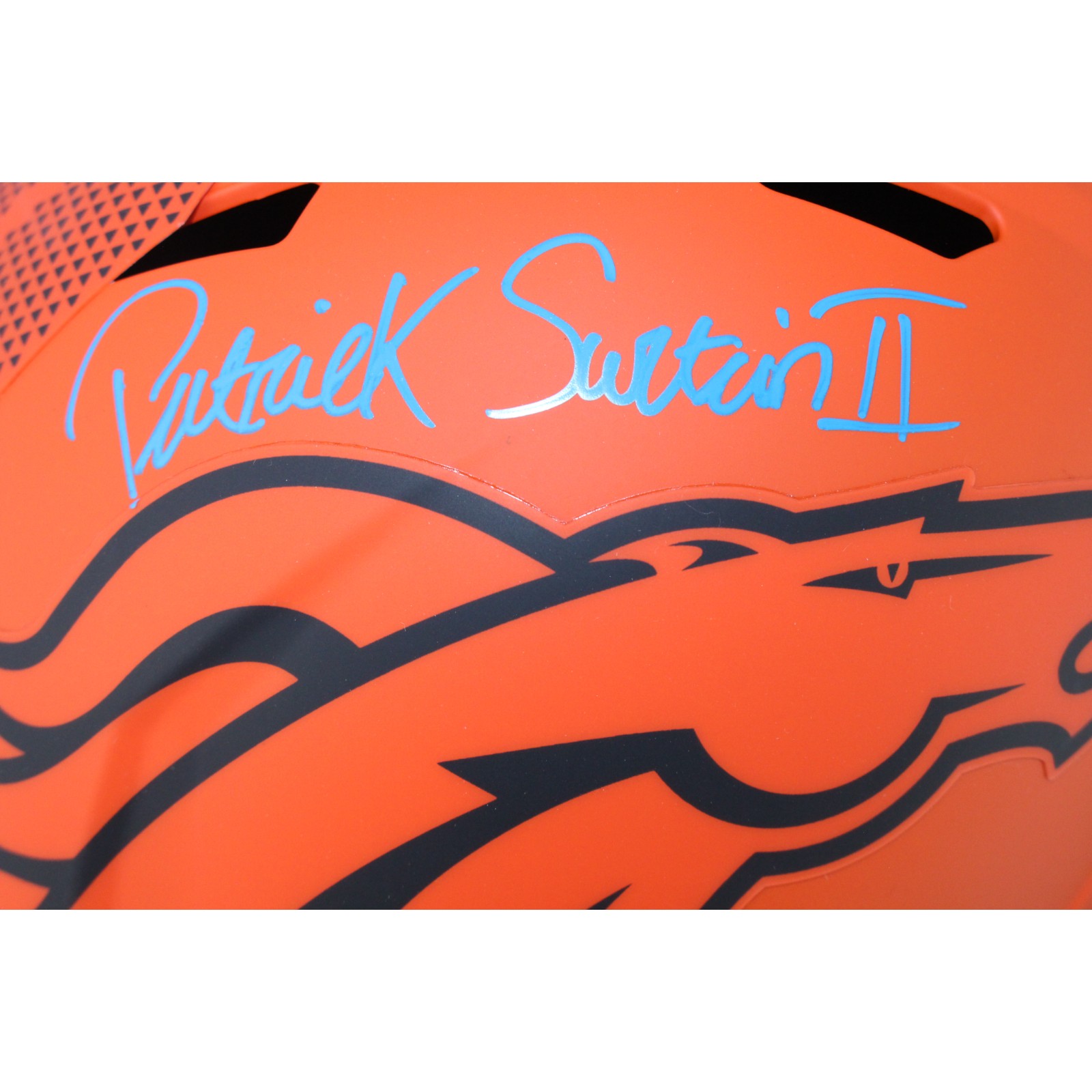 Patrick Surtain Autographed Denver Broncos F/S Rave Helmet Beckett WIT 53137 2 Patrick Surtain Autographed Denver Broncos F/S Rave Helmet Beckett WIT 53137