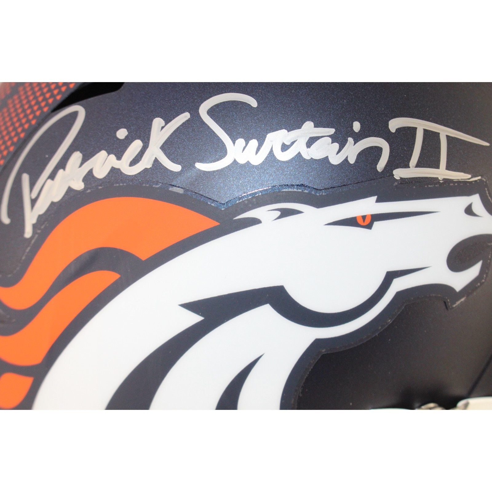 Patrick Surtain Autographed Denver Broncos F/S Helmet Beckett Witness 53135 2 Patrick Surtain Autographed Denver Broncos F/S Helmet Beckett Witness 53135