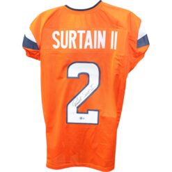 Patrick Surtain Autographed/Signed Pro Style XL Orange Jersey Beckett 49847