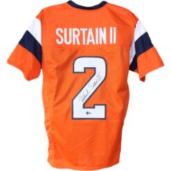 Patrick Surtain Autographed Pro Style sz XL Orange Jersey Beckett Witness 53122