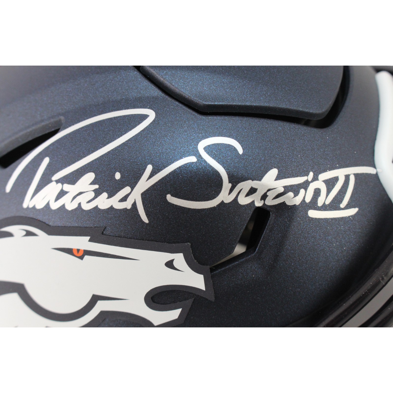 Patrick Surtain Autographed Denver Broncos Midi Helmet Beckett Witness 53132 3 Patrick Surtain Autographed Denver Broncos Midi Helmet Beckett Witness 53132