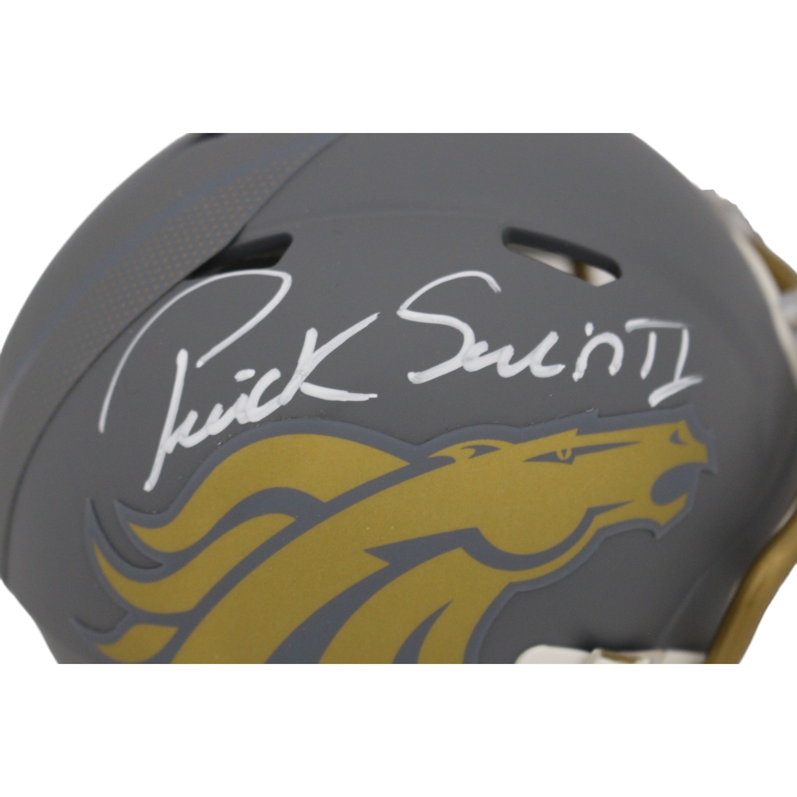Patrick Surtain Autographed Denver Broncos Slate Mini Helmet Beckett 48706