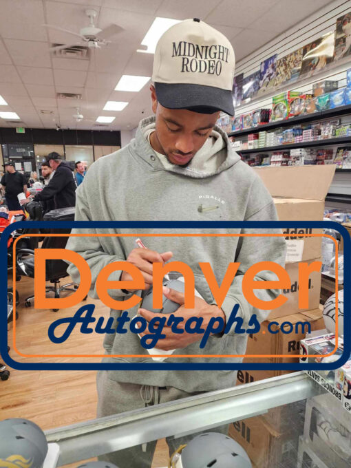 Patrick Surtain Autographed Denver Broncos Slate Mini Helmet Beckett 48706