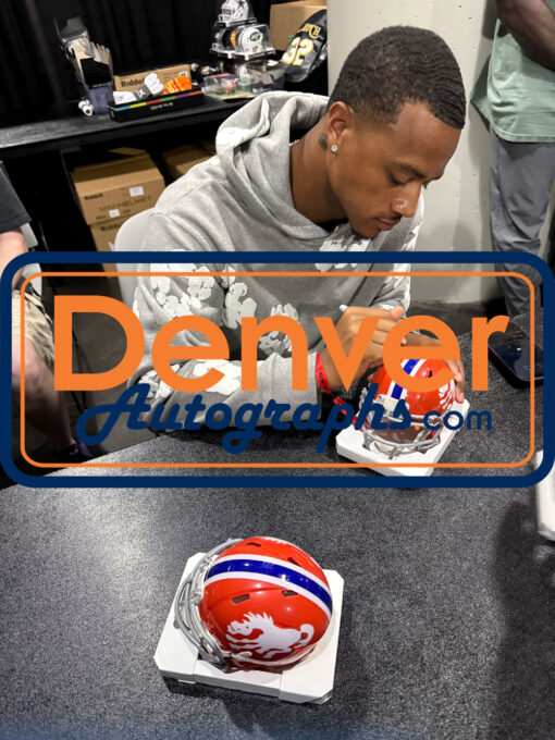 Patrick Surtain Autograhed Denver Broncos TB Mini Helmet Beckett Witness 51448