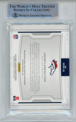 Courtland Sutton Signed 2018 National Treasures Patch Rookie Card BAS Slab