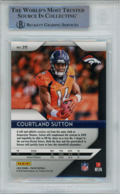 Courtland Sutton Autographed 2018 Panini Prizm #215 Rookie Card BAS Slab