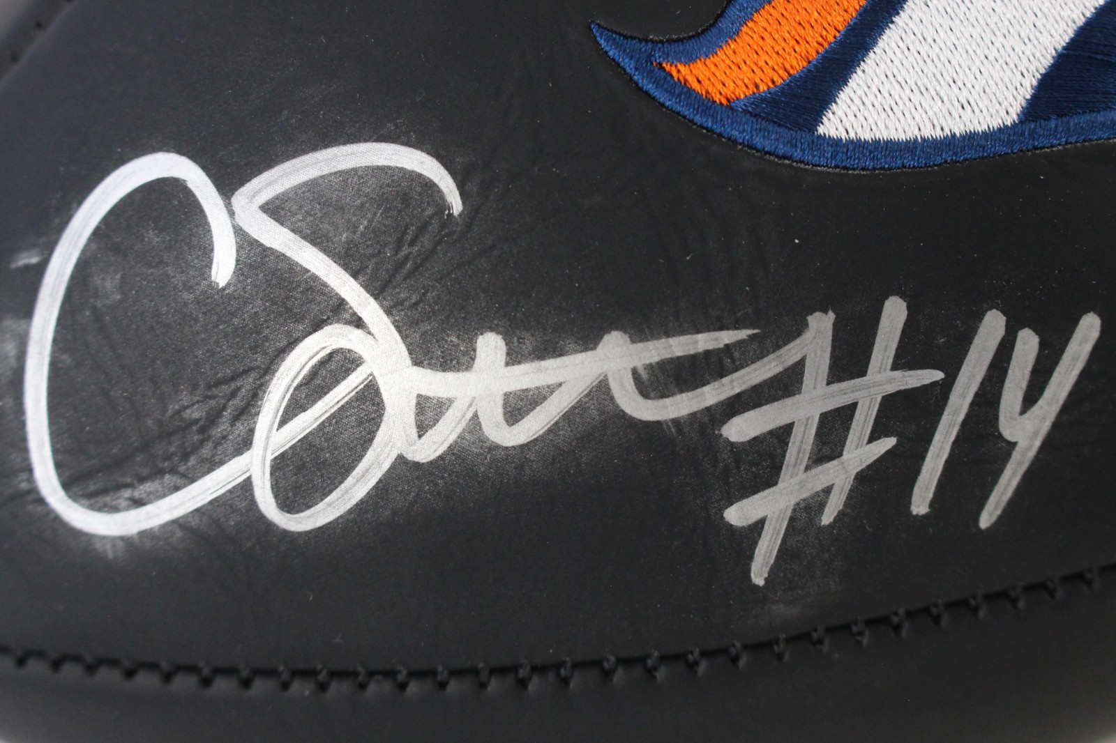 Courtland Sutton Autographed/Signed Denver Broncos Logo Football Beckett 59385 2 Courtland Sutton Autographed/Signed Denver Broncos Logo Football Beckett 59385