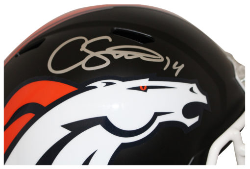 Courtland Sutton Signed Denver Broncos Black Matte Replica Helmet JSA 25813