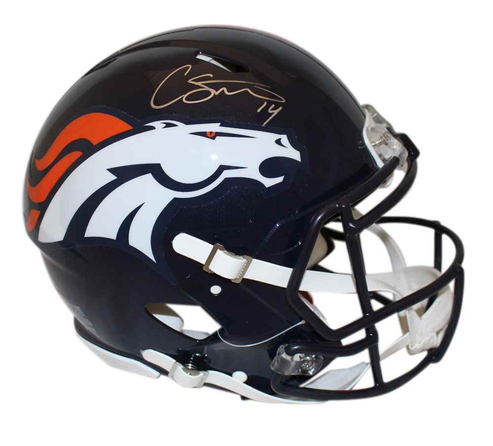 Courtland Sutton Signed Denver Broncos Authentic Speed Helmet Beckett