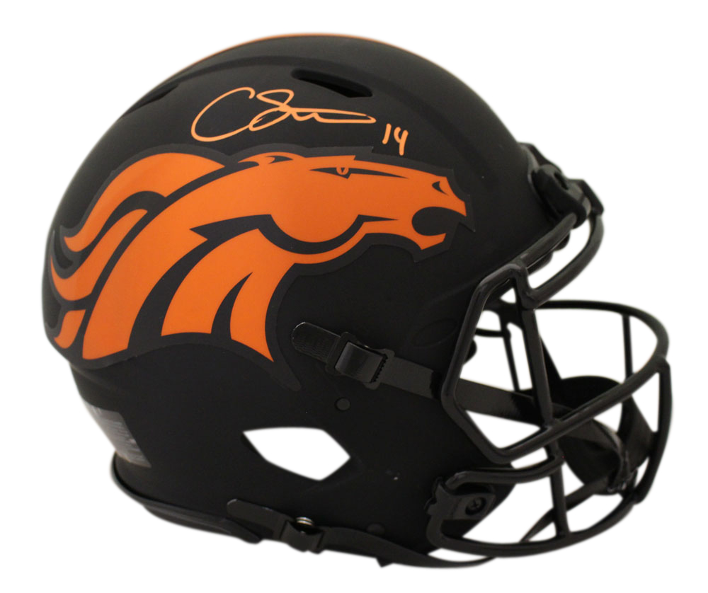 Courtland Sutton Signed Denver Broncos Authentic Eclipse Speed Helmet BAS